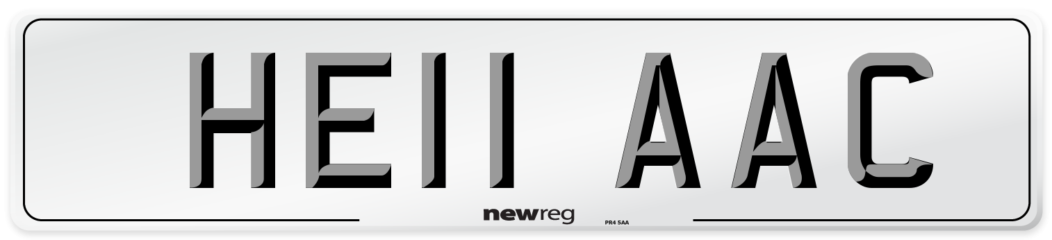 HE11 AAC Number Plate from New Reg